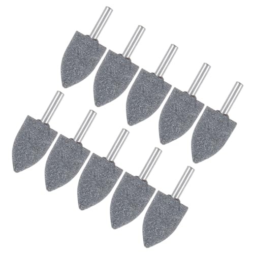 -Pack Abrasive Mounted Stone Grinding Bits, 1/4 in(6mm) Shank Aluminum 25mm 10