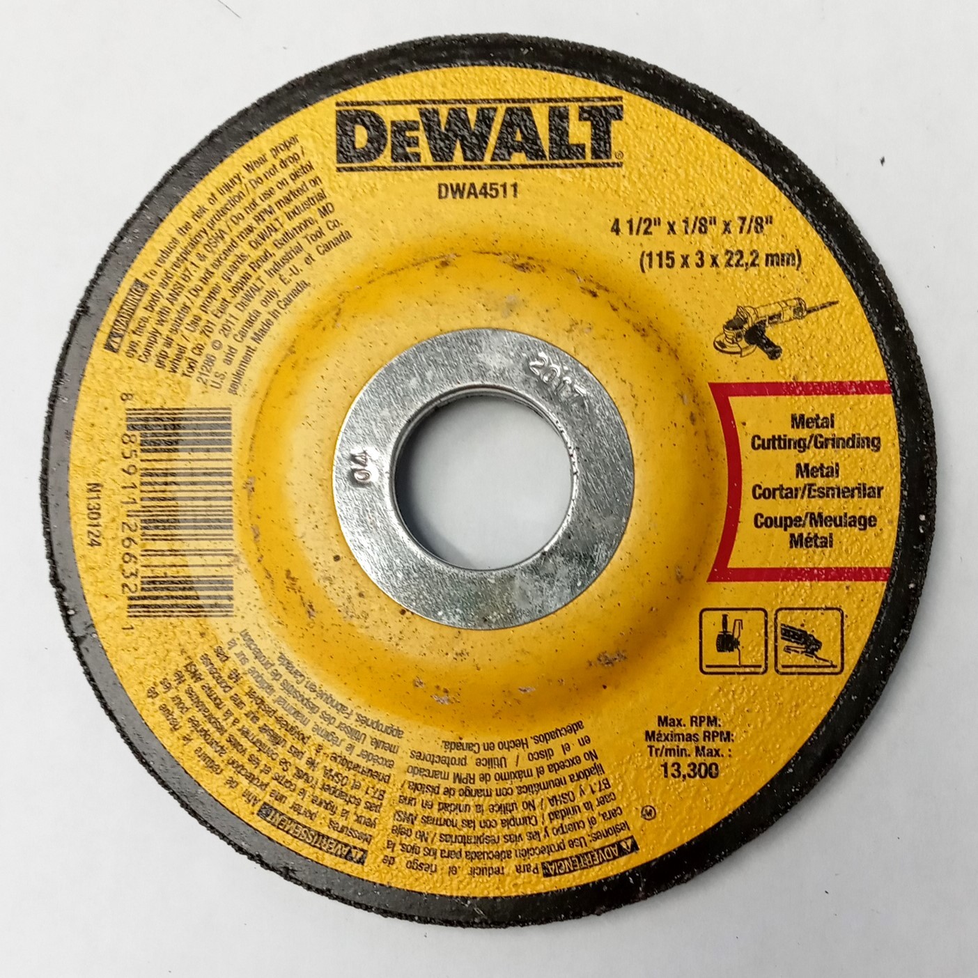 Dewalt DWA4511 4-1/2″ x 1/8″ x 7/8 Metal Cutting & Grinding Wheels 10PCS
