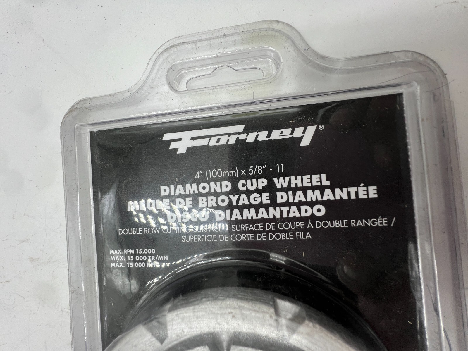 Forney 4” (100mm) x 5/8″ – 11 Diamond Cup Wheel Wet Or Dry Use 15000 RPM Max