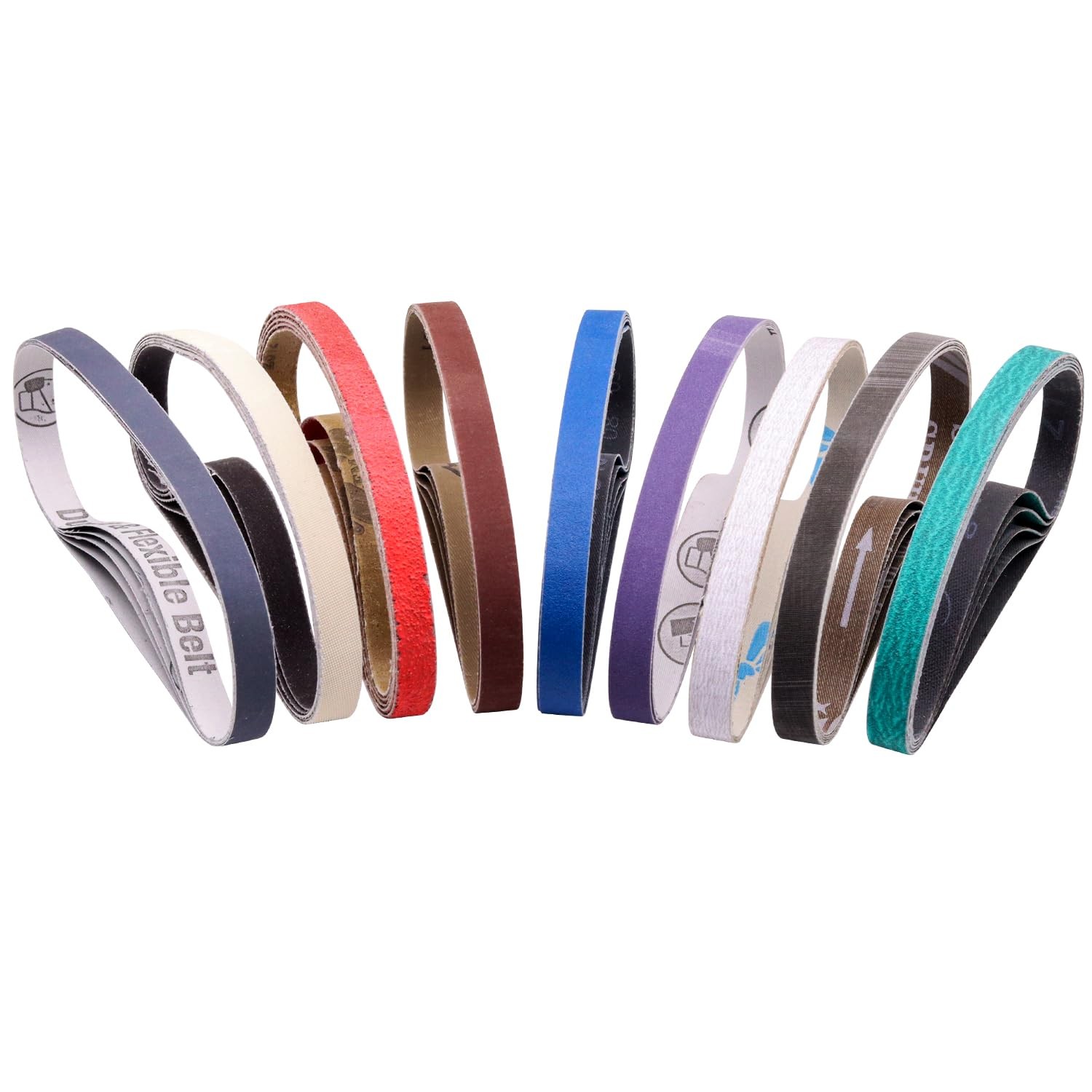 45 PCS 1/2×18 Inch Sanding Belts Air Sander 805000 Grits Woodworking Metal