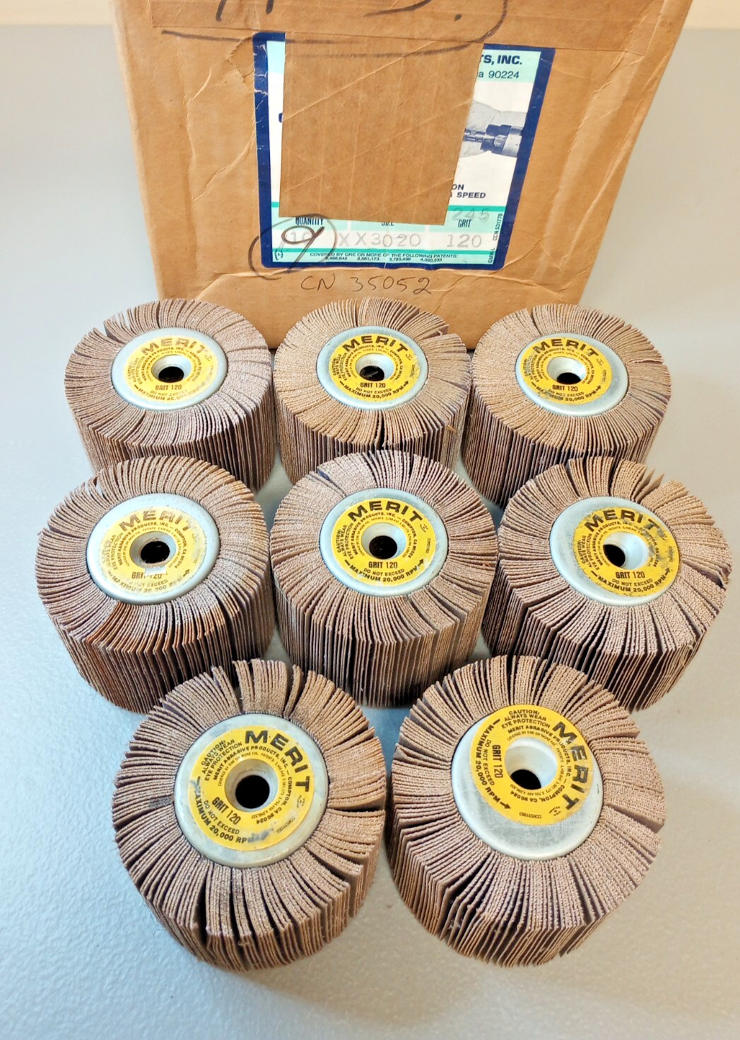 (8 Pieces) Merit High Performance Mini Grind-O-Flex Abrasive Flap Wheel XX3020