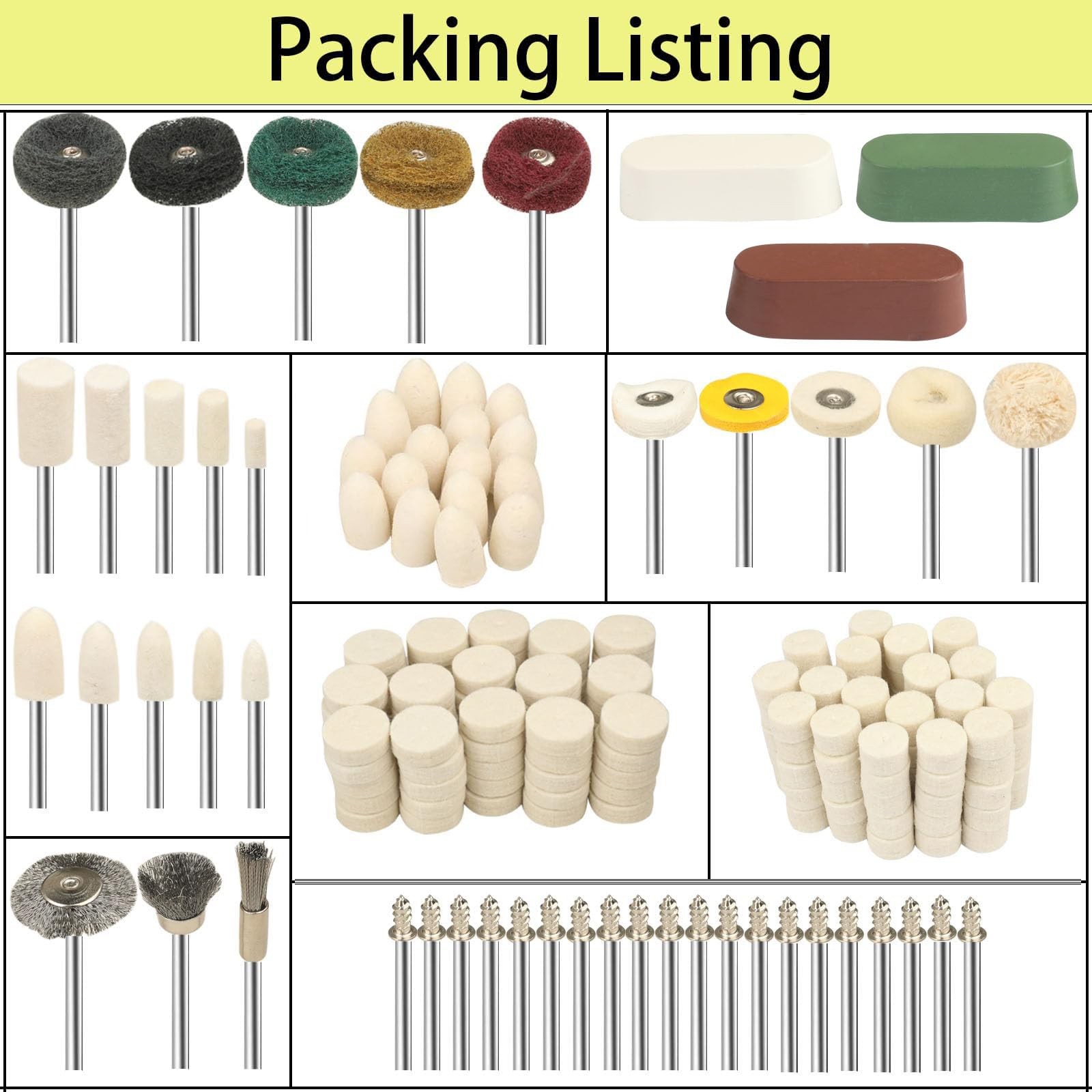 246PCS Polishing Buffing Wheel Polishing Kit for Dremel, Felt Wool Pad Set wi…