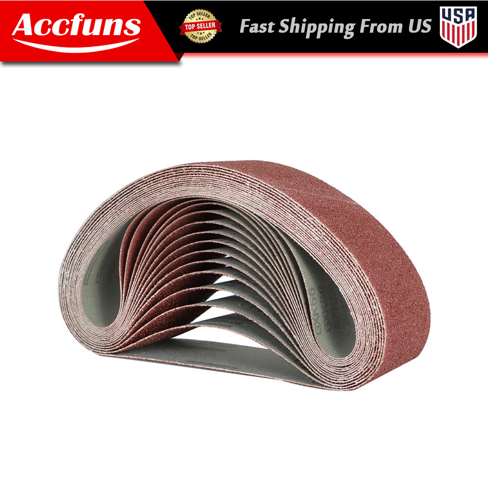Grit Belt Sander Paper Sandpaper 4×24″ Sanding Belts 80 120 150 240 400 12PCS