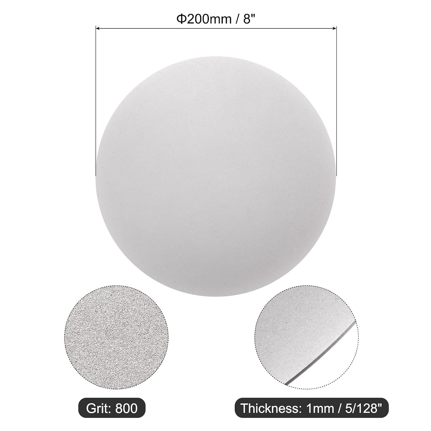 Diamond Sanding Grinding Disc, 8-Inch (200mm) Grit 800 No Center Hole, Flat Lap