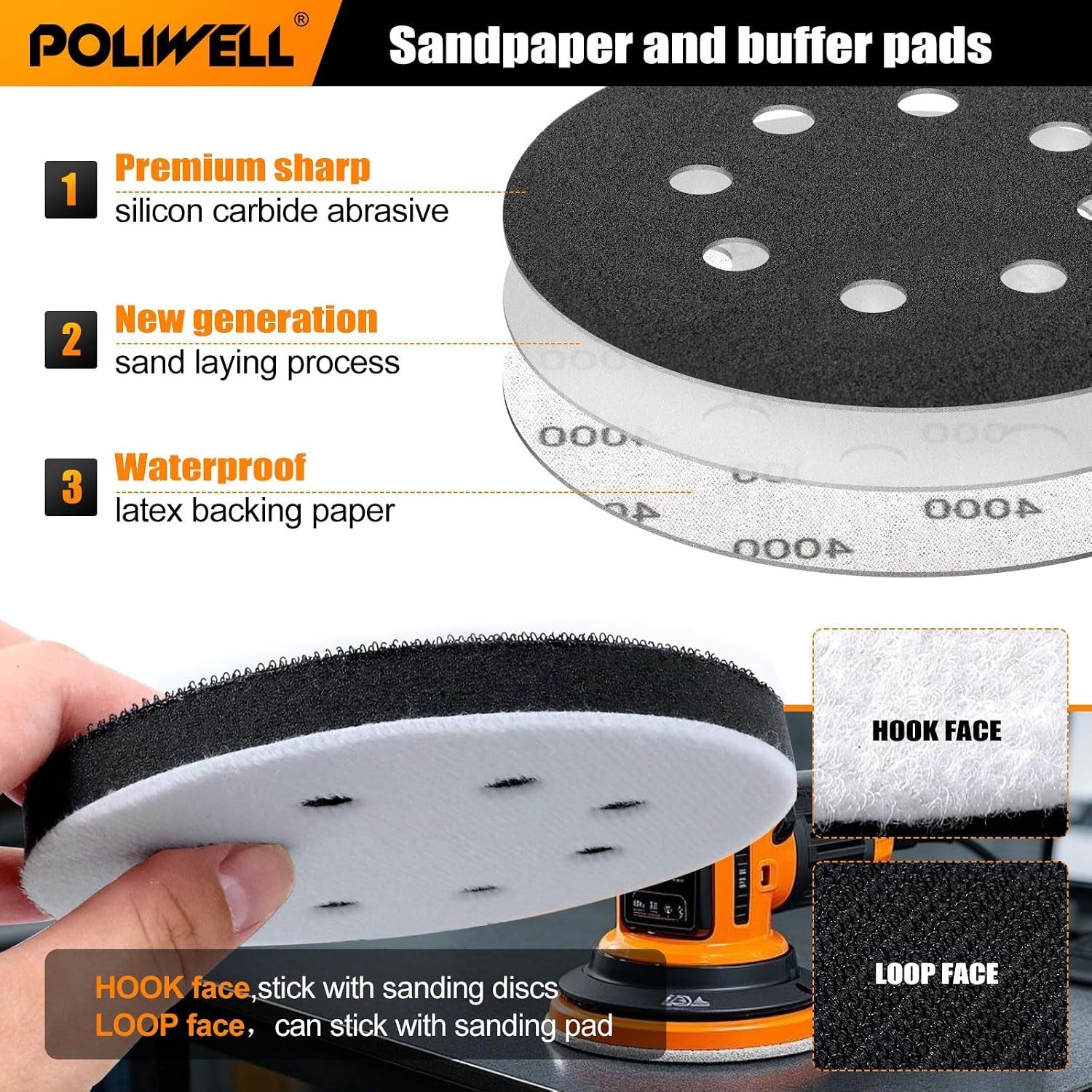 120 Pcs 5″ Sanding Discs Set 320-10000 Grit Silicon Carbide