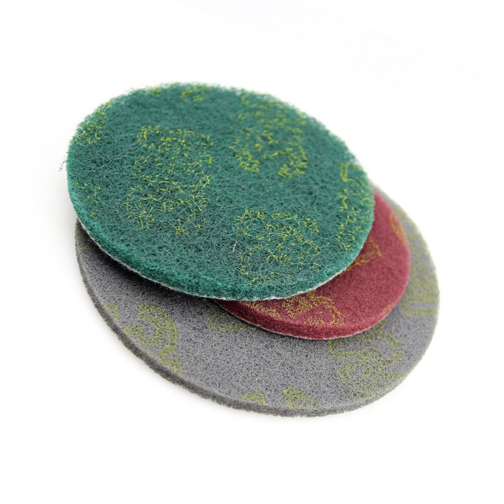 30 Pcs Drill Clean Pad Non-woven Abrasive Sanding Disc Coarse to Fine Change