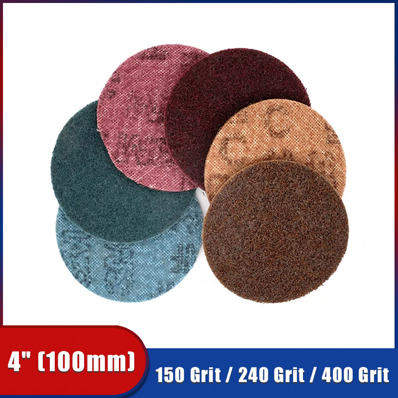4″ 100mm Nylon Sanding Disc Flocked Self Adhesive Fiber Polishing Pads 150#-400#