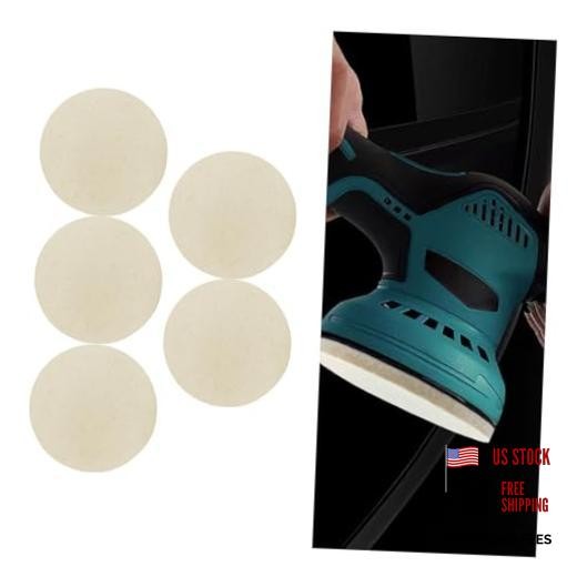 5PCS Car Glass Polishing Pads – 5″ Wool Felt Buffing Wheel Polishing Pad 5IN
