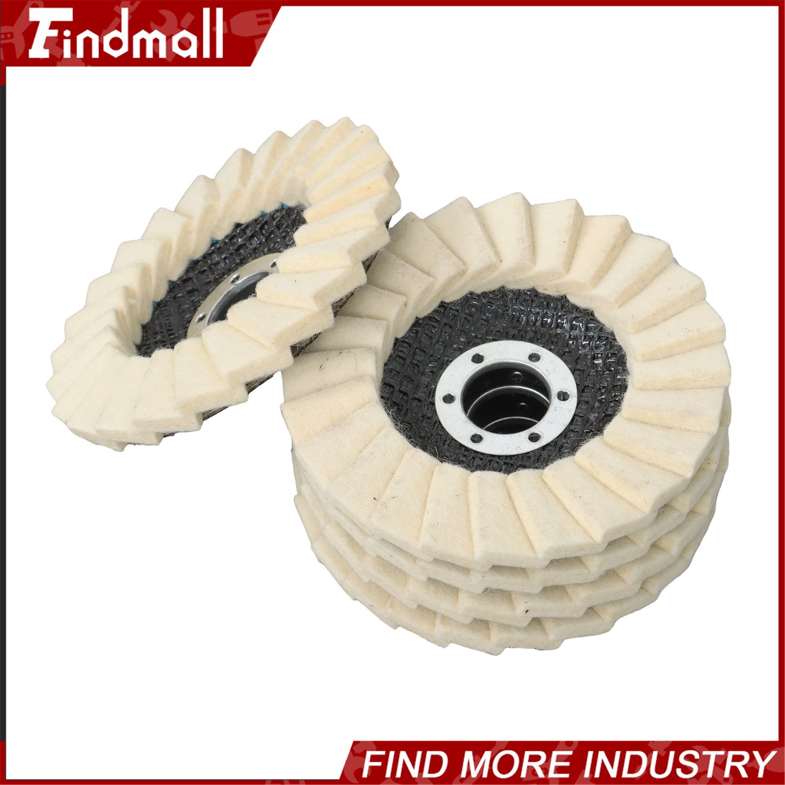 Findmall 8 Pcs Wool Polishing Wheel Disc and Polishing Compounds Set 4.5″ x 7/8″