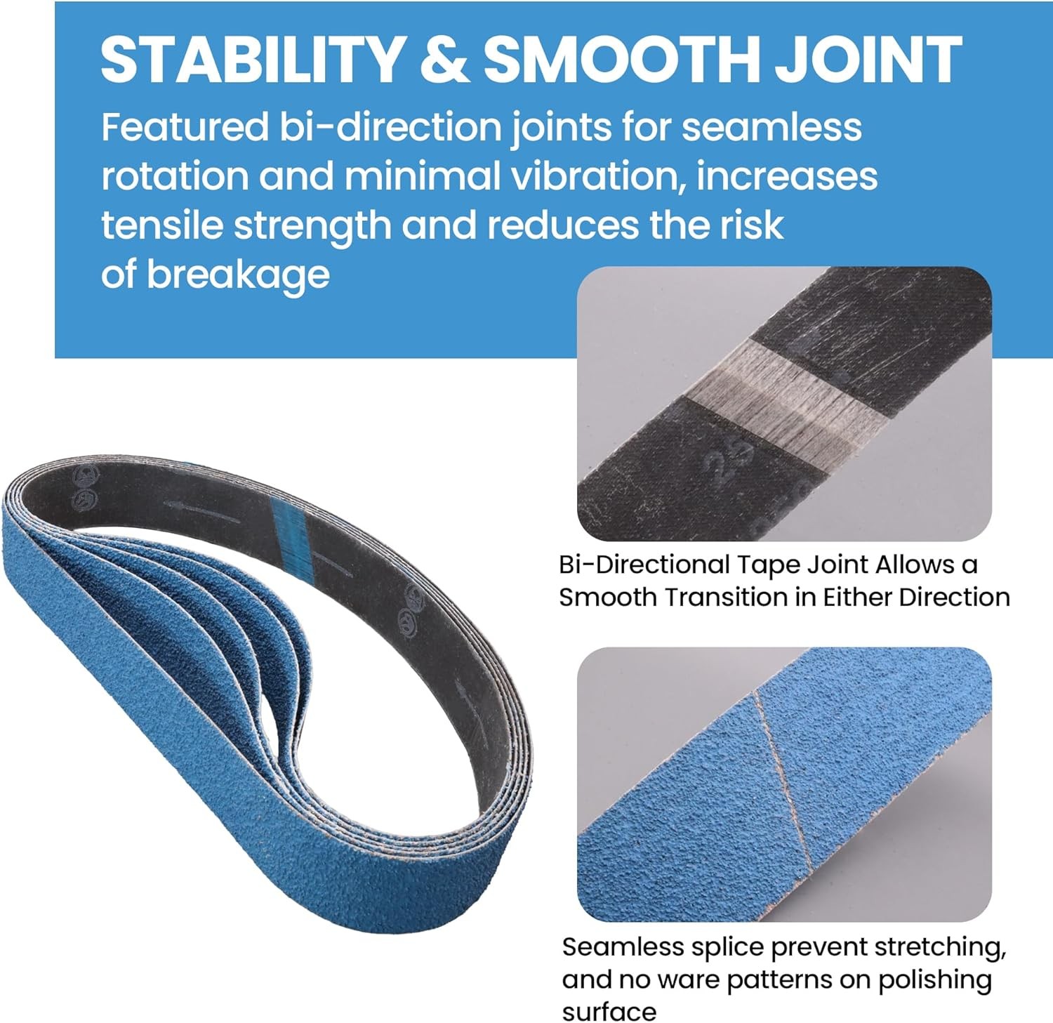 File Sanding Belts Zirconia 13 x 457mm P40 P60 P80 P120 – P600 Packs of 10 Belts