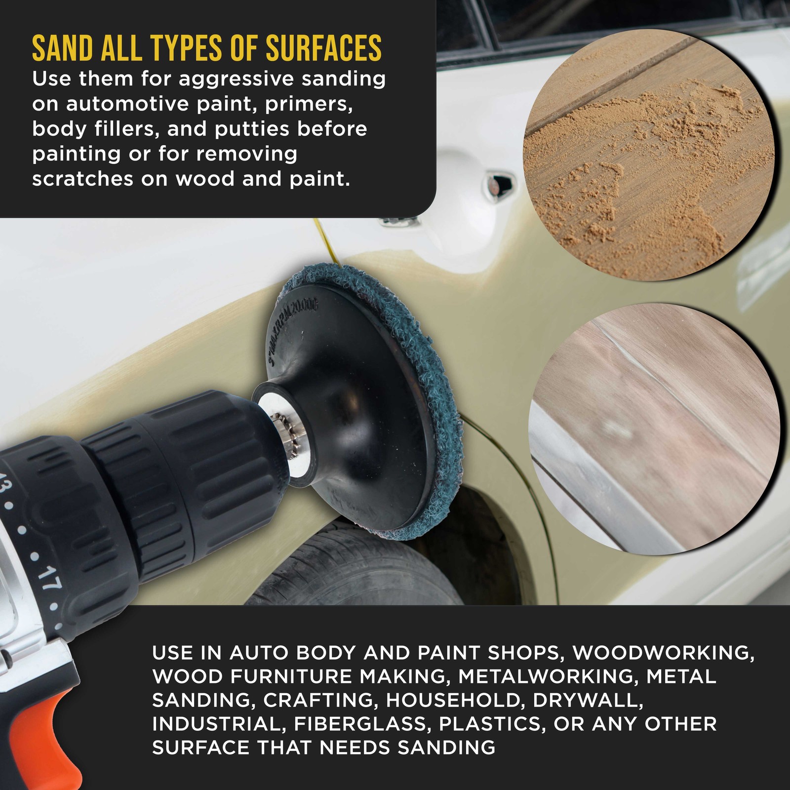 Dura-Gold 3″ Surface Conditioning Discs Blue Fine Sanding Grit (Box of 25)