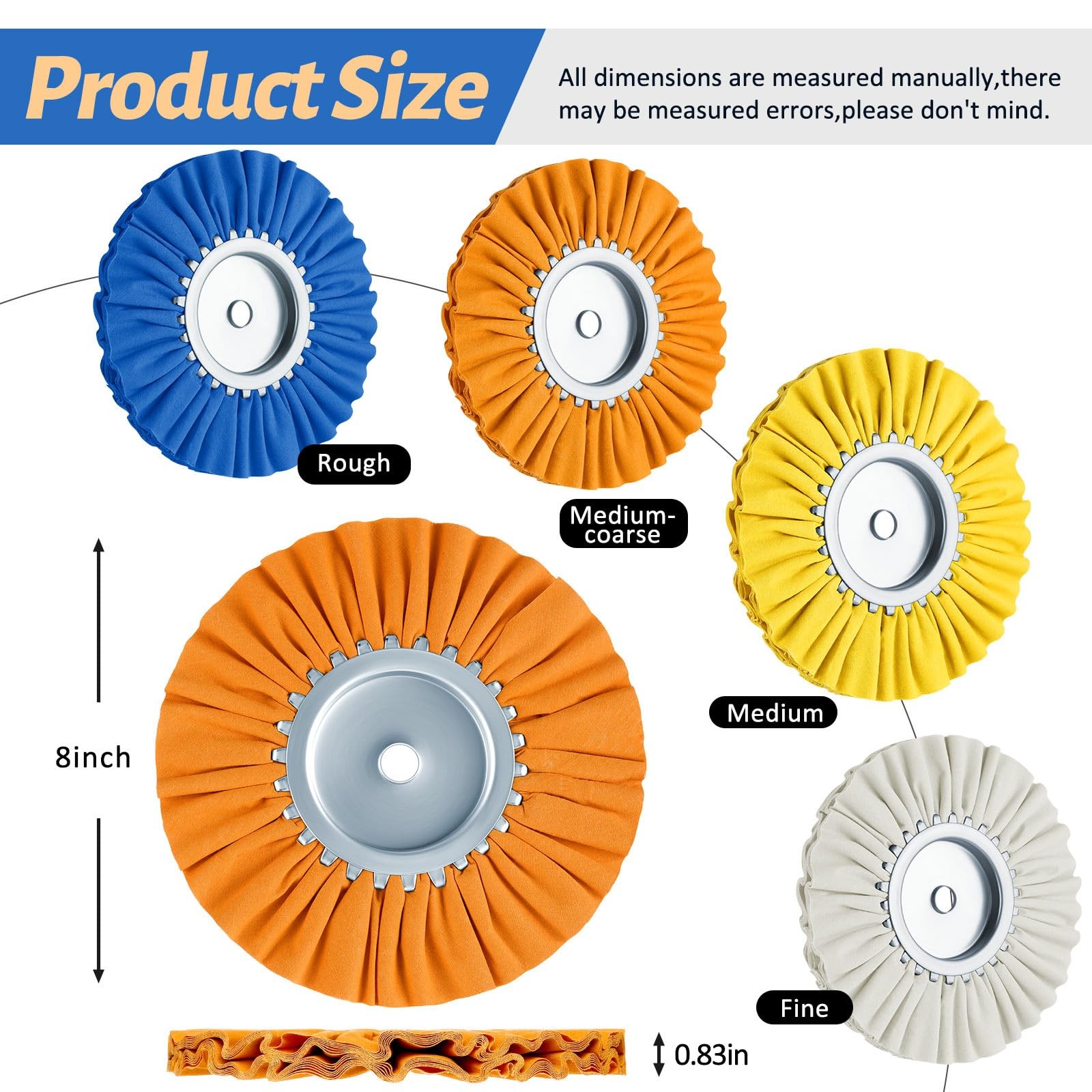 8 Inch Airway Buffing Wheels Aluminum Wheel Polishing Kit in Diameter 5/8 Inc…