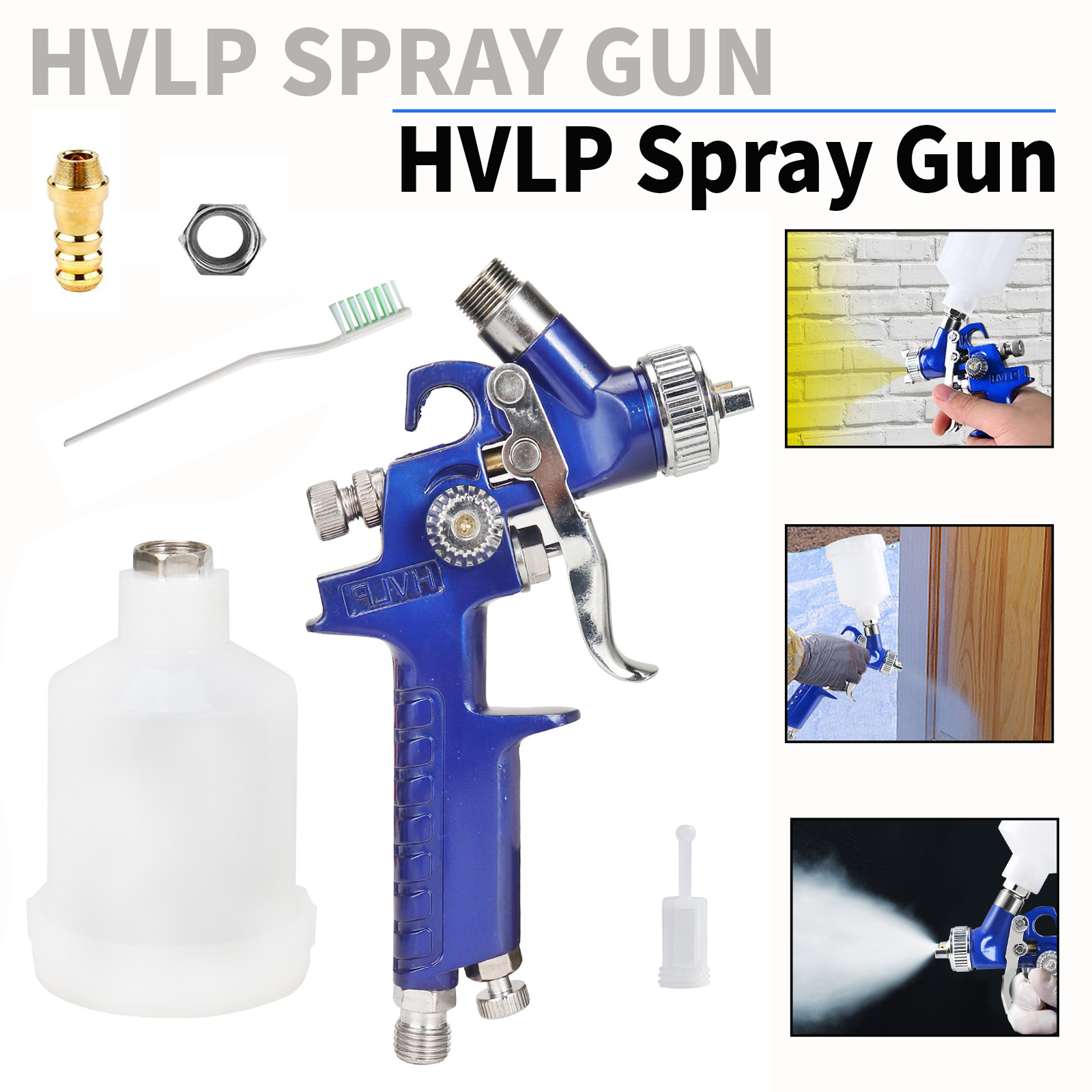 Mini HVLP Spray Gun 0.8/1.0mm Nozzle Gravity Body Painting For Spot Repair Tool
