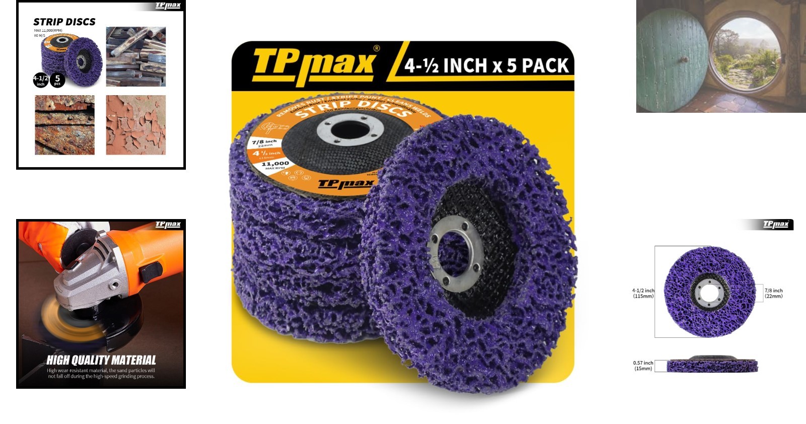 4.5″ Diamond Stripping Discs – 5 Pack for Effective Rust and Paint Removal
