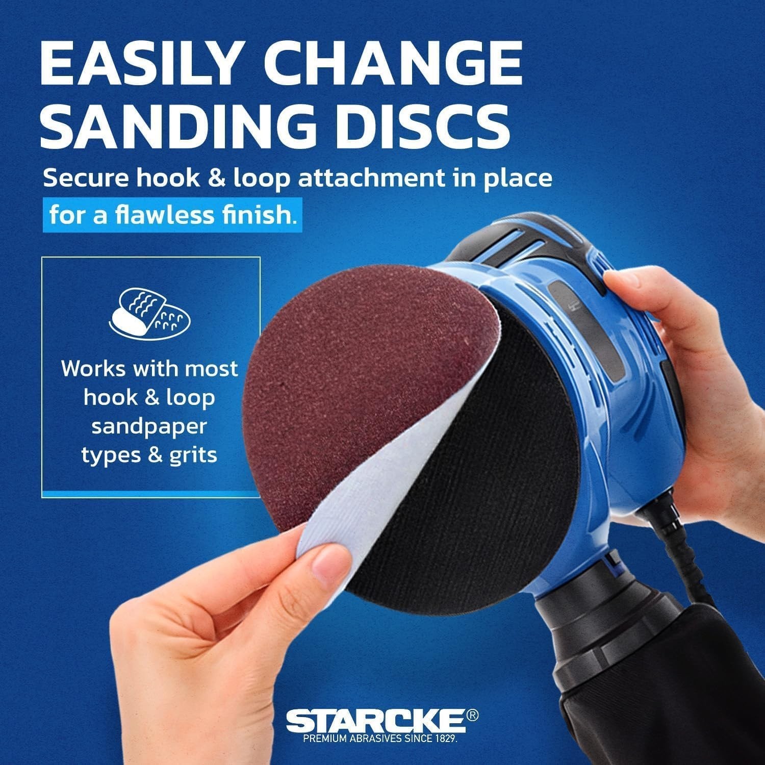 5 Inch Sanding Discs Hook and Loop Round Sandpaper 3 Pack No Hole for