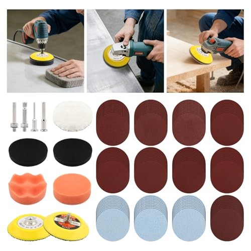 131pcs 3inch Sanding Disc Drill Polishing Kit, 3inch Polishing and Sanding Kit
