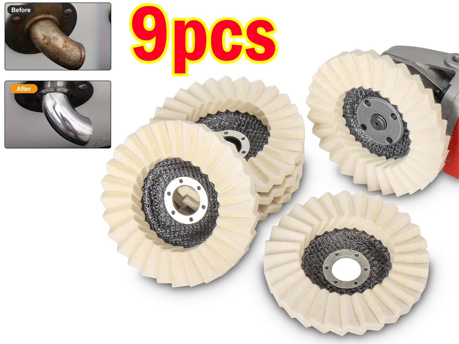 5″ Wool Felt Flap Disc Metal Working Polishing Buffing Wheel for Grinder 2026