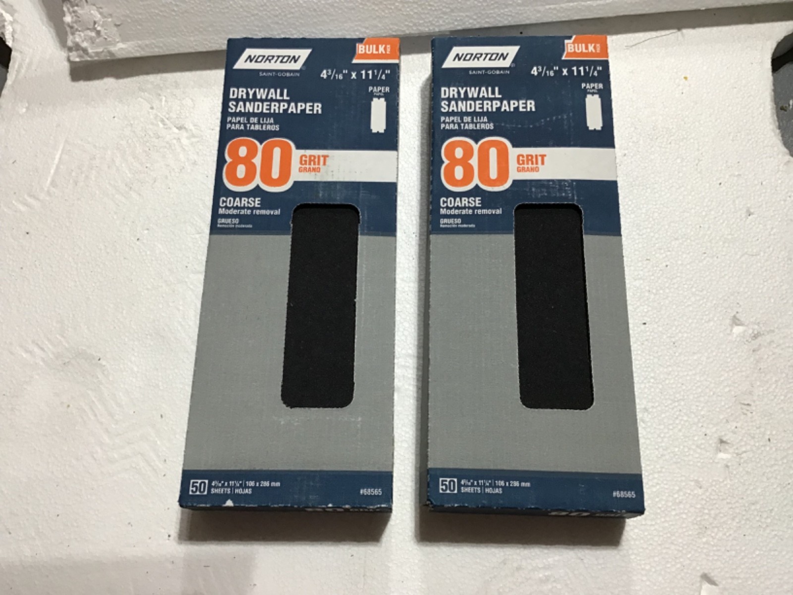 Norton Drywall Sand Paper 80 grit 50 pk.,,2 pkg. 100 sheets