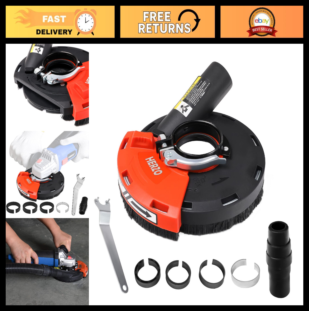 Universal Dust Shroud for Angle Grinder 4/4.5/5 Inch – Surface Grinding Attachme