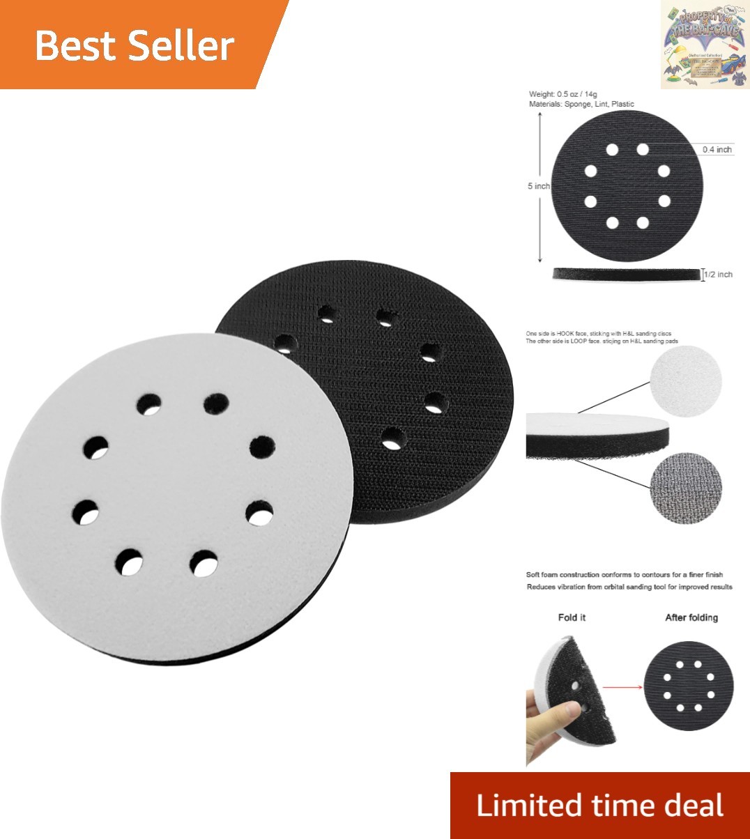2 Pack 5″ Orbital Sander Pads – Ultra Fine Foam Backing for Perfect Polish