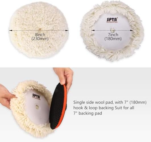 Wool Polishing Pads, 8″(200mm) 100% Natural Wool Buffing 8inch (200mm) Sets