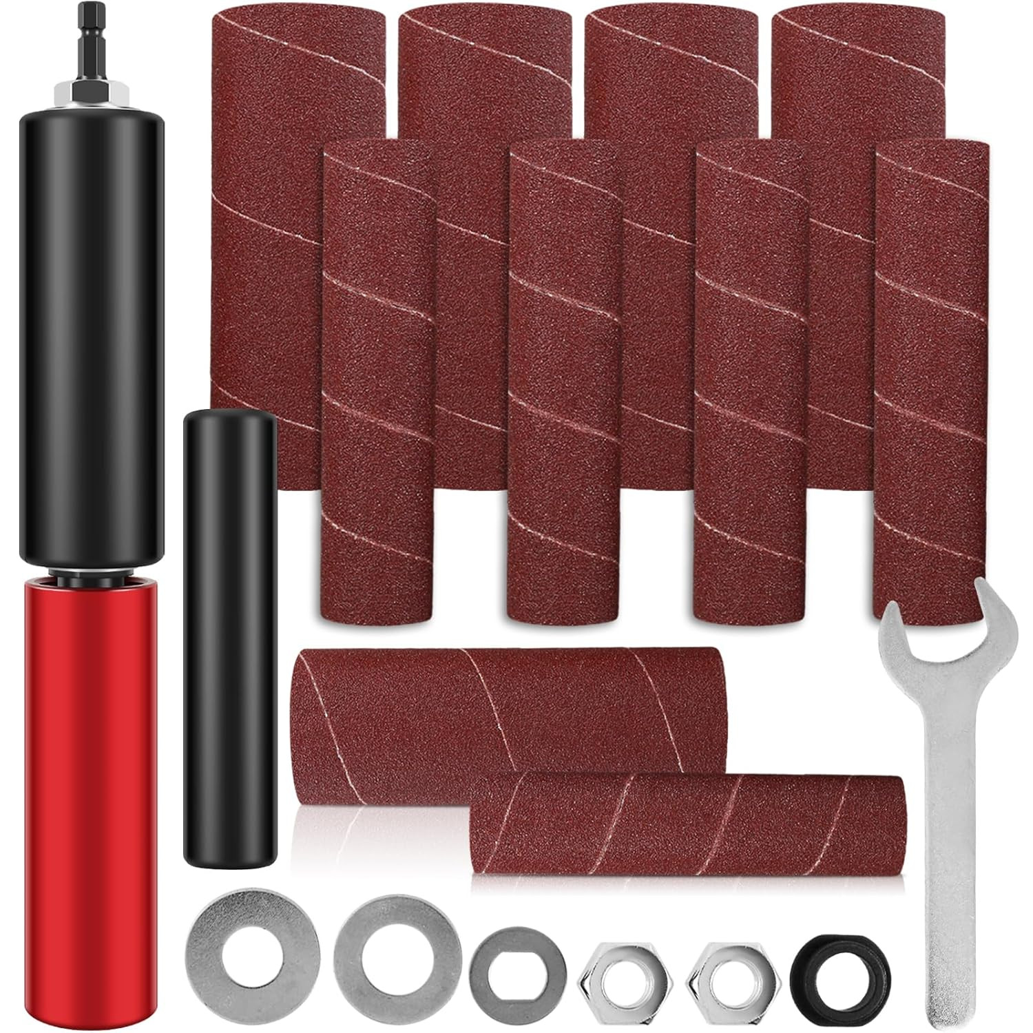 Drum Sander Set, Portable Rubber Sanding Drum Spindle Sander Adapter, Hand-Held
