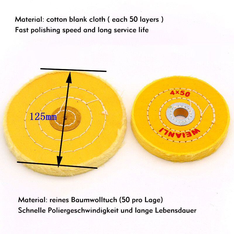 2″- 8″ Spiral Stitched Cotton Buffing Polishing Wheel Mop 50 Layer Bench Grinder