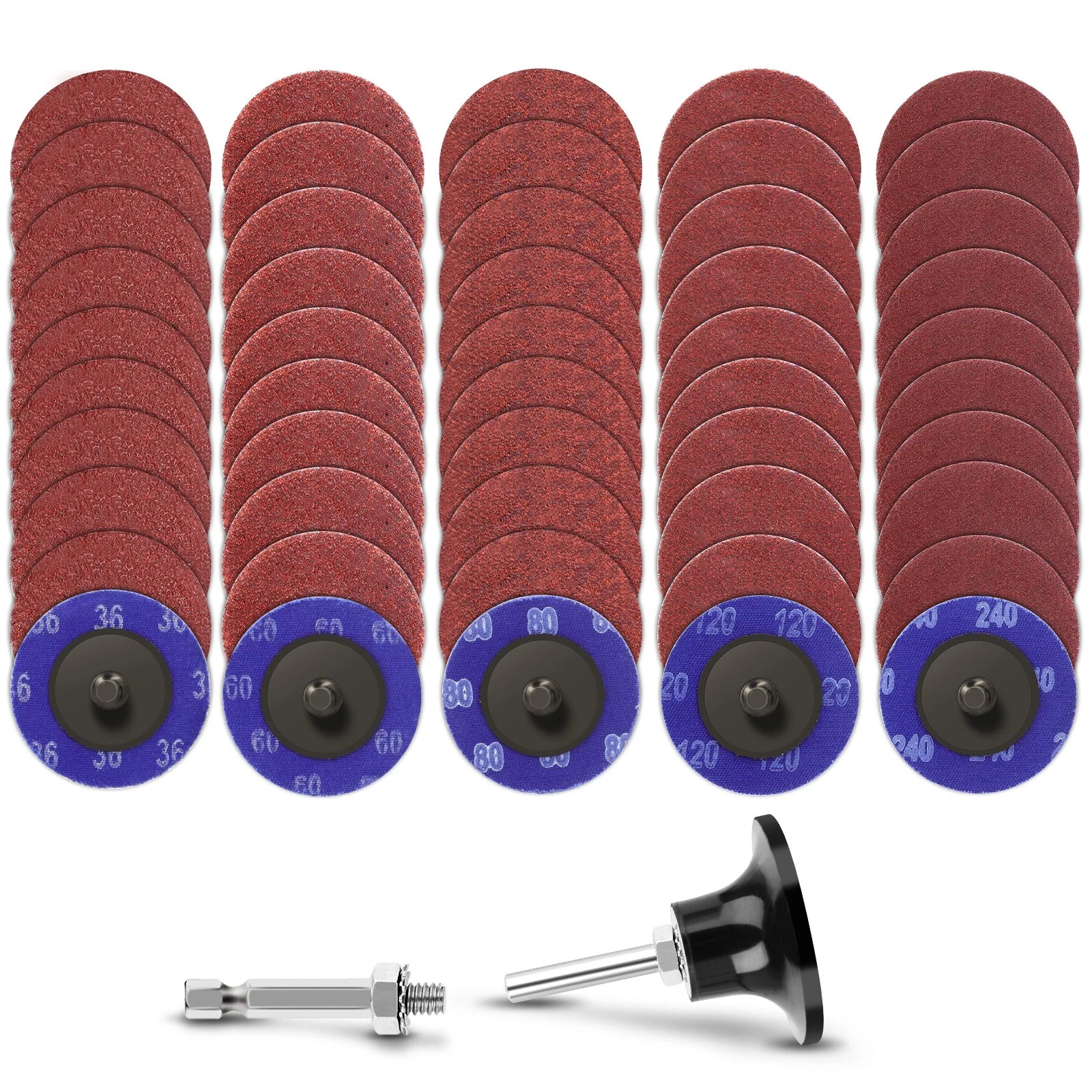 52x 2 inch Roll Lock Die Grinder Quick Change Sanding Disc 36 60 80 120 240 Grit