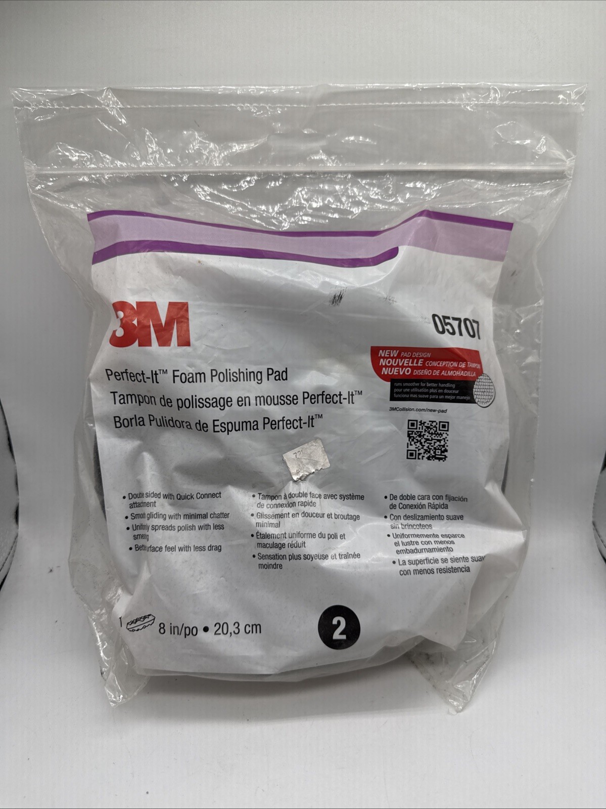 3M 05707 Perfect-it Foam Polishing Pad 8 In. Double Sided Quick Connect 5707