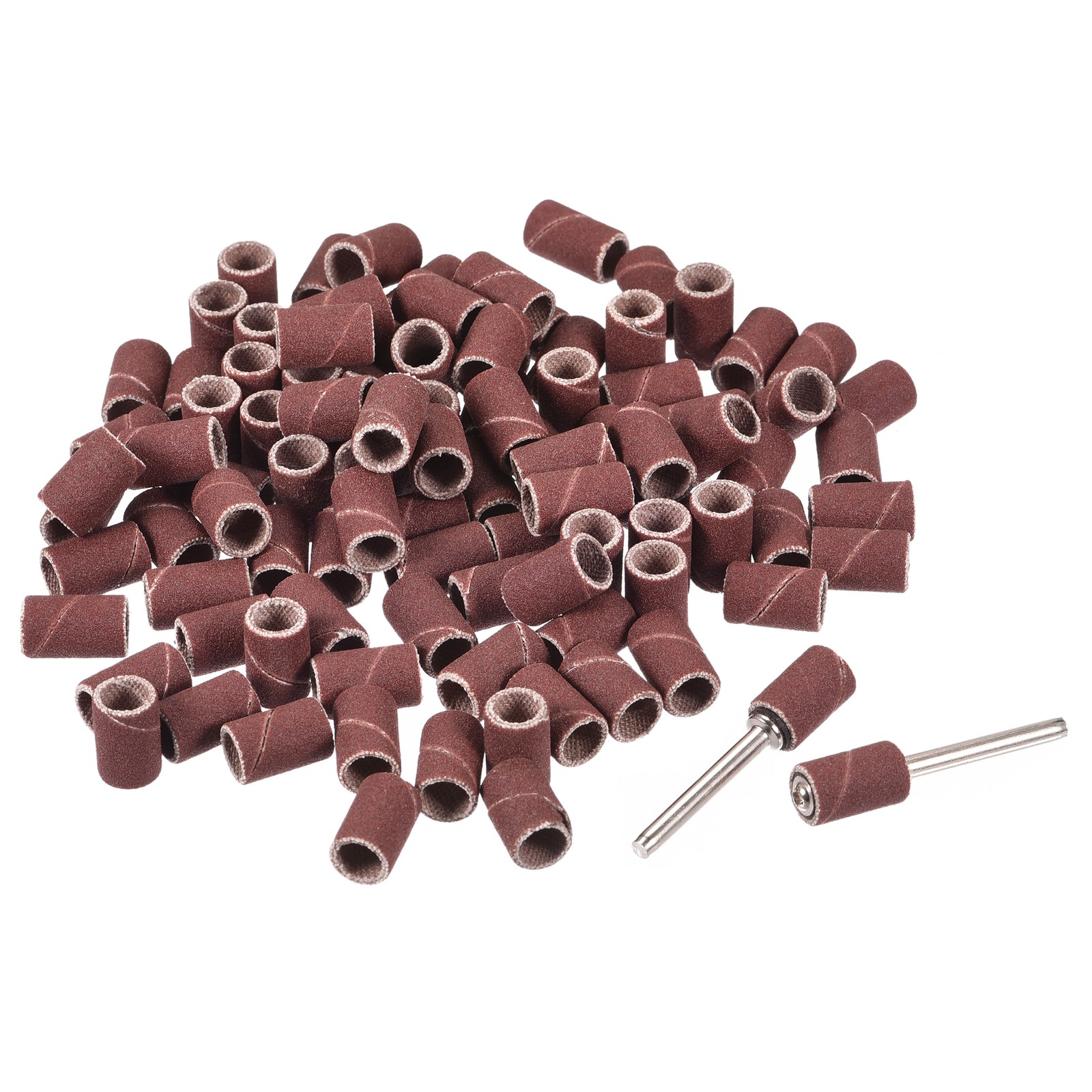 100Pcs 1/4 Inch Sanding Sleeves Set 320 Grit with 2Pcs 1/8 Inch Mandrels