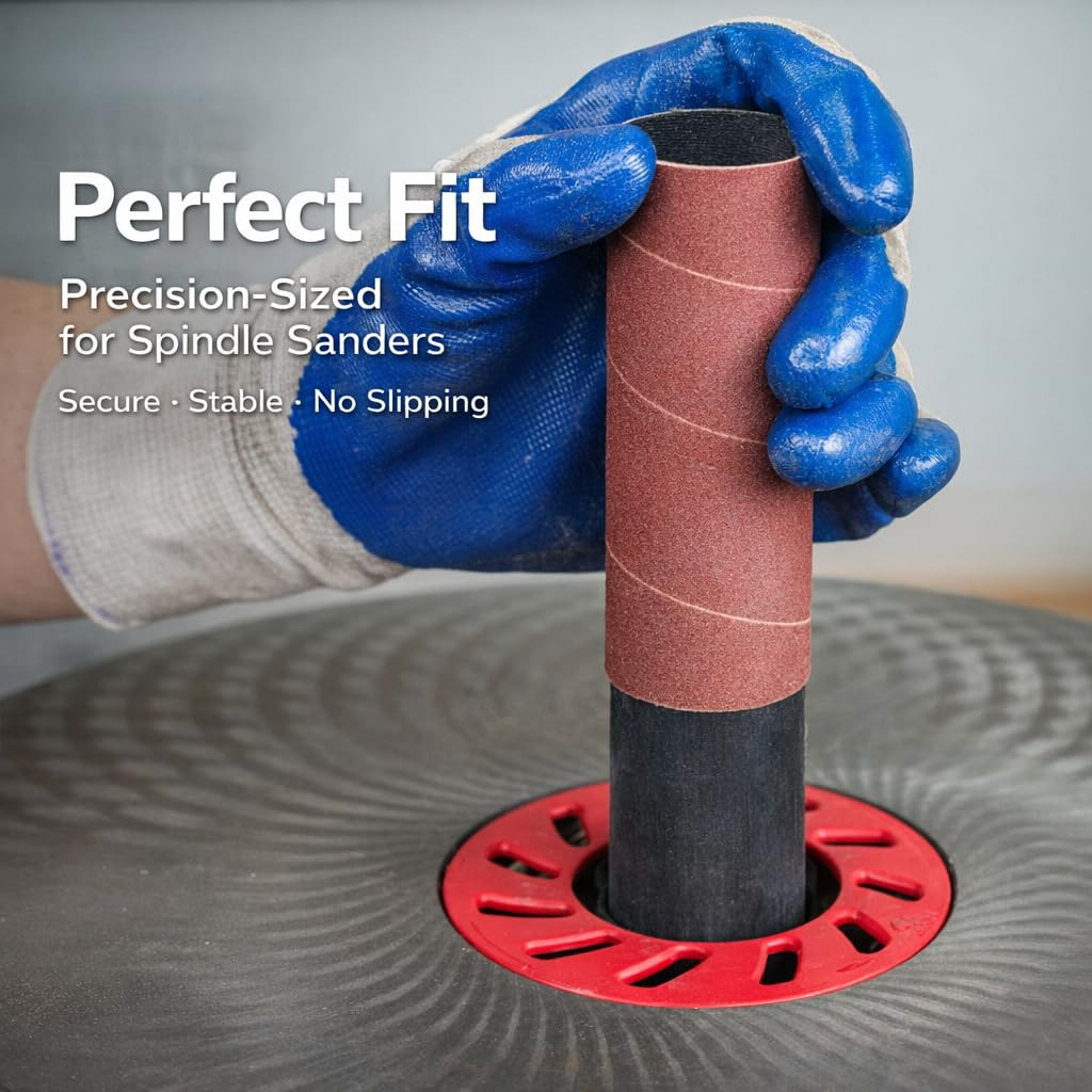 6 Pack Sanding Sleeves 3 x 4-1/2 Inch 60 Grit Aluminum Oxide for Spindle Sander