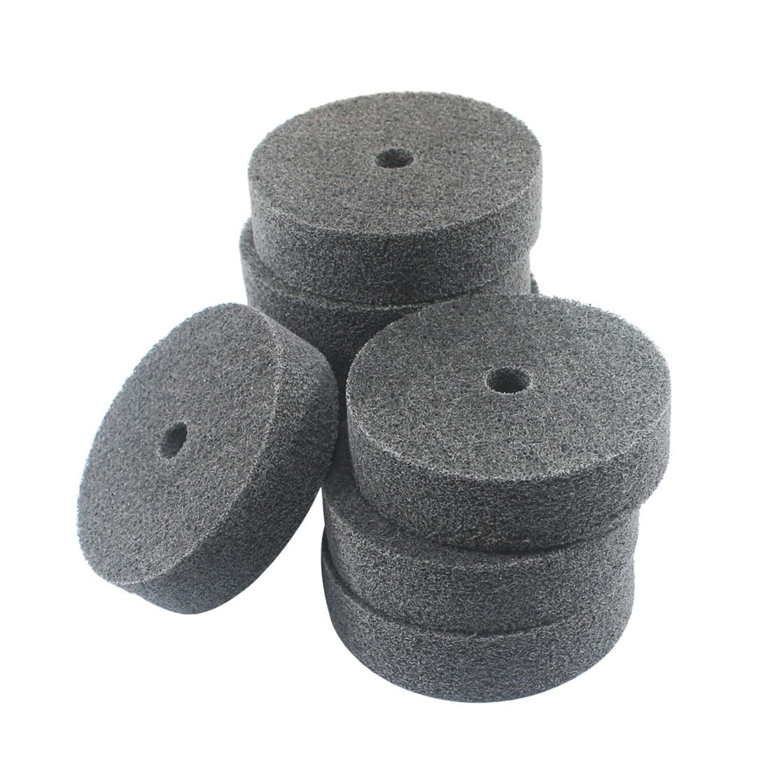 JUNLIXN 8 Pcs 3” Abrasive Fiber Buffing Polishing Wheels 3 inches, Black