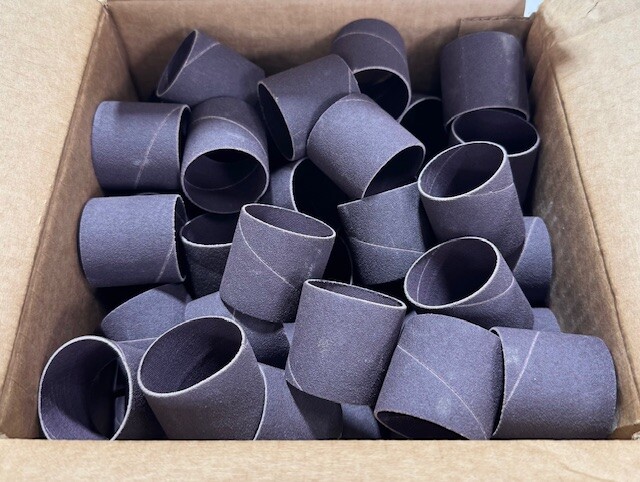CGW 1-1/2″ x 1-1/2″ Spiral Bands 120 Grit Aluminum Oxide USA Made 100 Pack