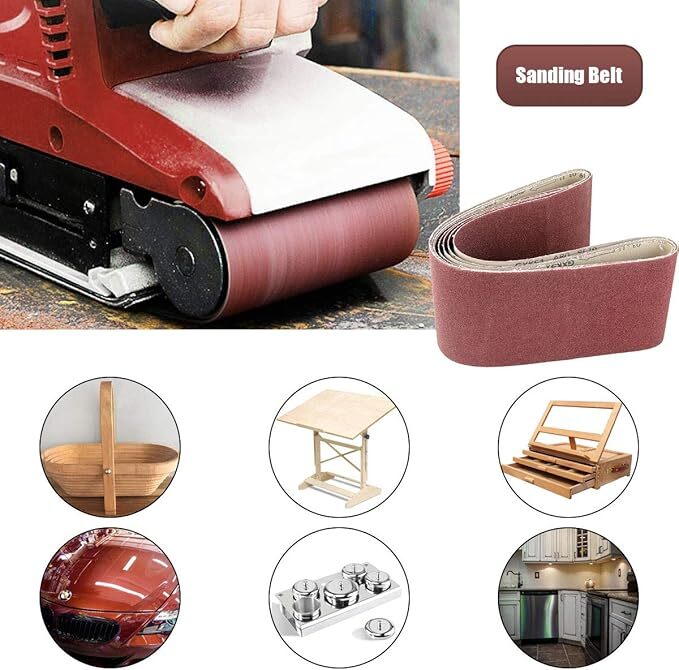 9 PCS 6 x 48 Inch AO Sanding Belts 240 Grit Belt Sander Tool For Metal Polishing