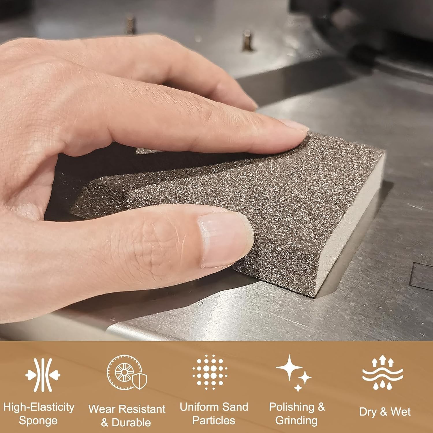 6 Pack 220 Grit Reusable Sanding Sponge – Ideal for Wood and Metal Finishing