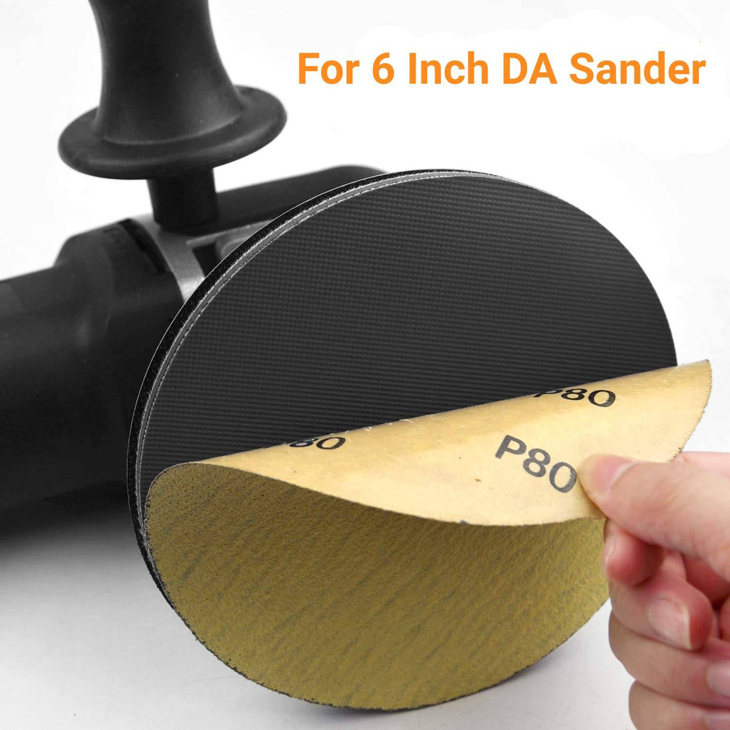 50PCS 6 inch PSA Self Adhesive Sanding Discs 40-800 Grit Orbital DA Sander Paper