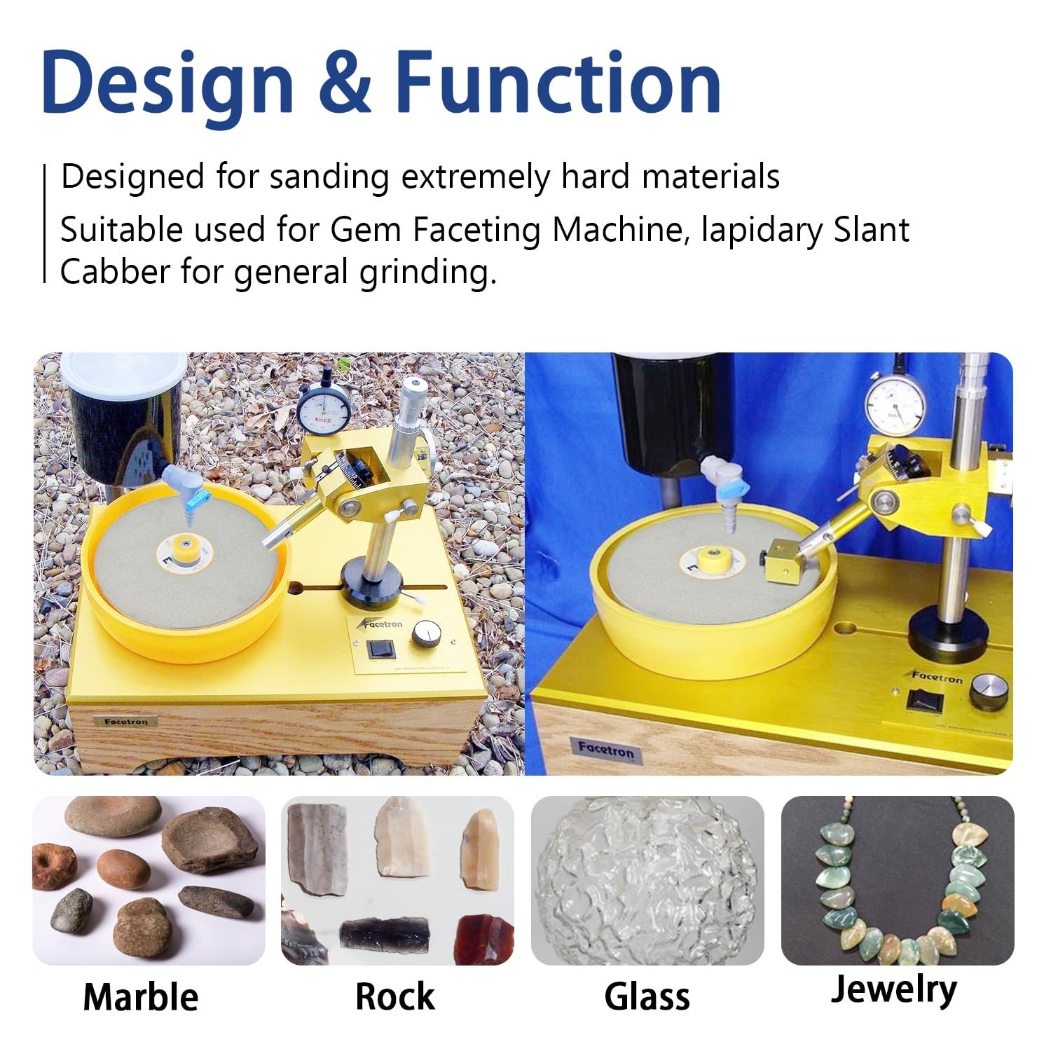 Professional 6″ Diamond Grinding Disc for Gem Faceting – 80 Grit, 1/2″ Arbor