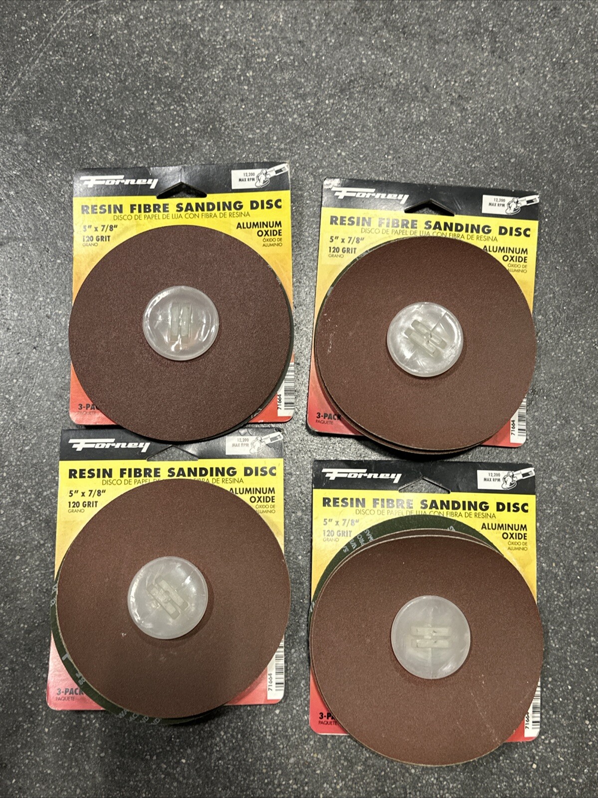 Forney 71664 Resin Fibre Sanding Disc 120grit/4ps/