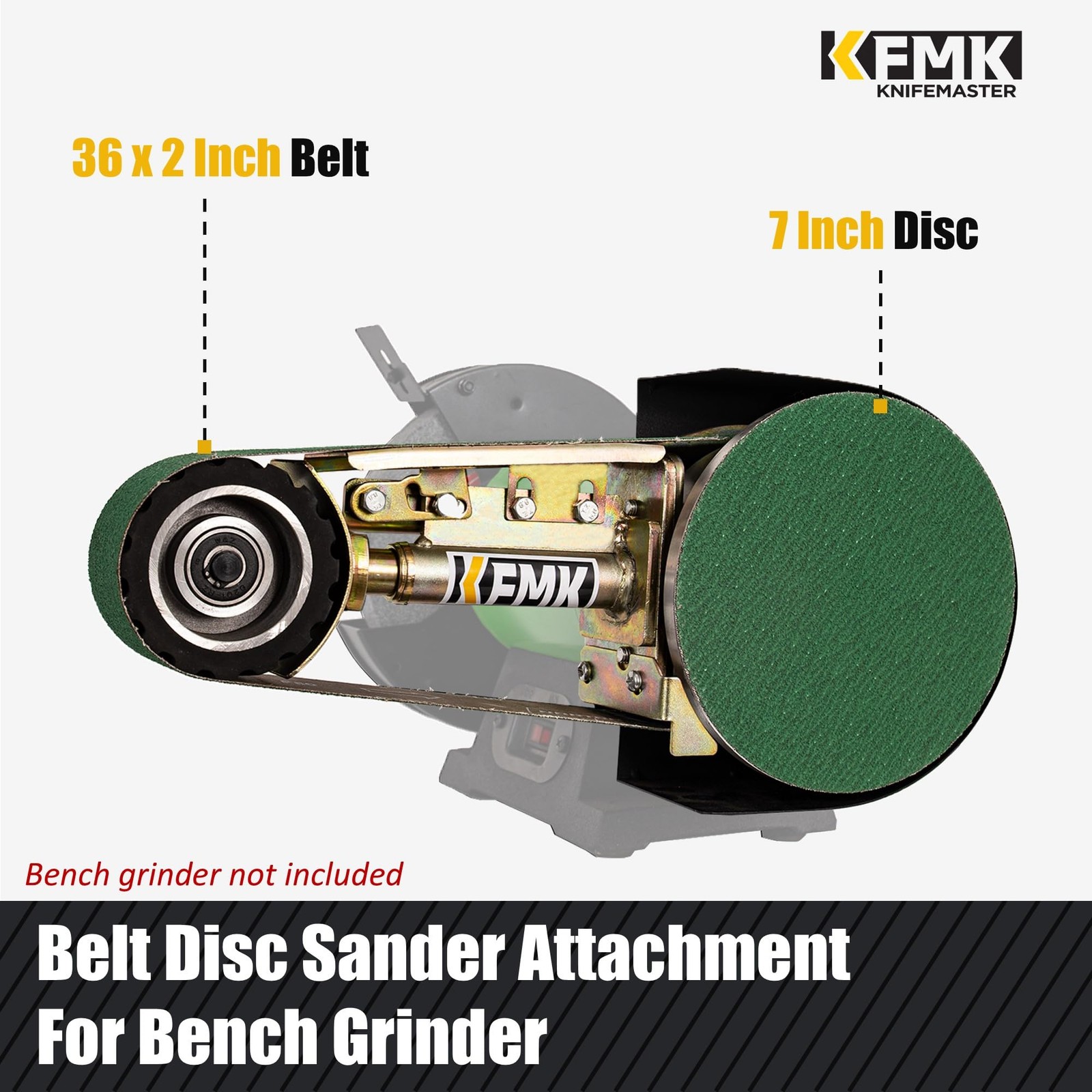2“x 36″ Belt Sander Attachment for Bench Grinder, 2×36-inch Belt and 7-inch D…