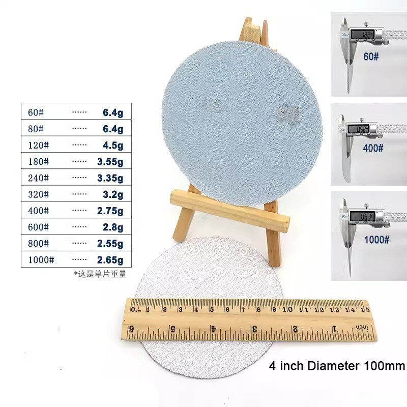 100mm 60-1000 Grit Dry Sanding Disc 4 Inch Hook and Loop Abrasive Sandpaper Pads