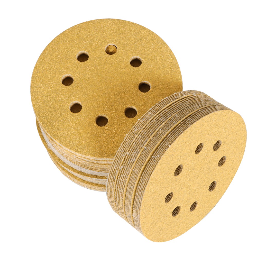 100 Pack 5 Inch 8-Hole 100 Grit Hook-and-Loop Sanding Disc Sander Paper