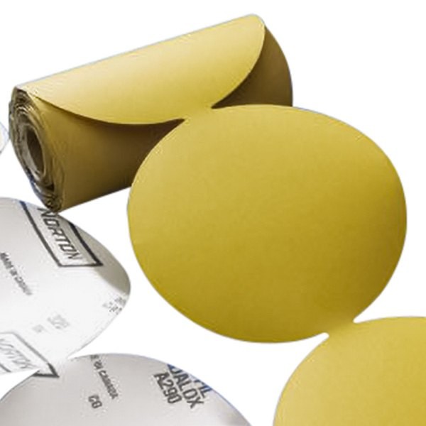 Norton A290 5″ P80 Grit Aluminum Oxide 5-Hole PSA Disc Roll 100 Pieces
