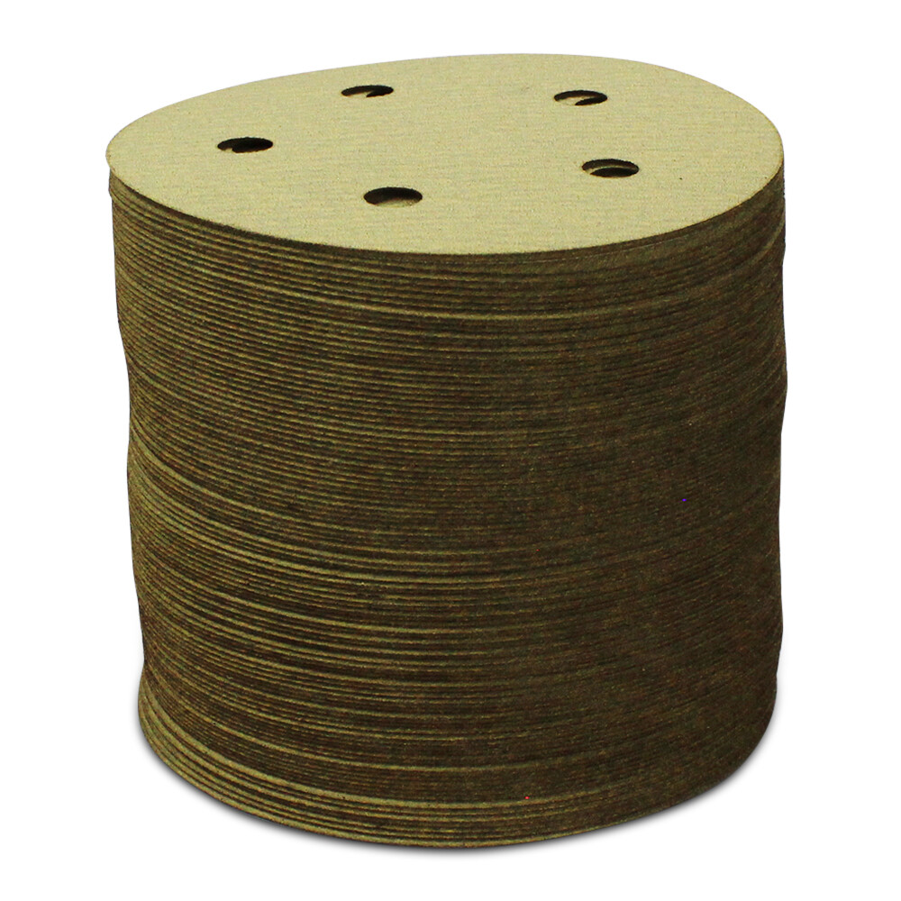 100 Pack – 5″ Inch 5 Holes 220 Grit Hook & Loop Sanding Discs Orbital DA Disks