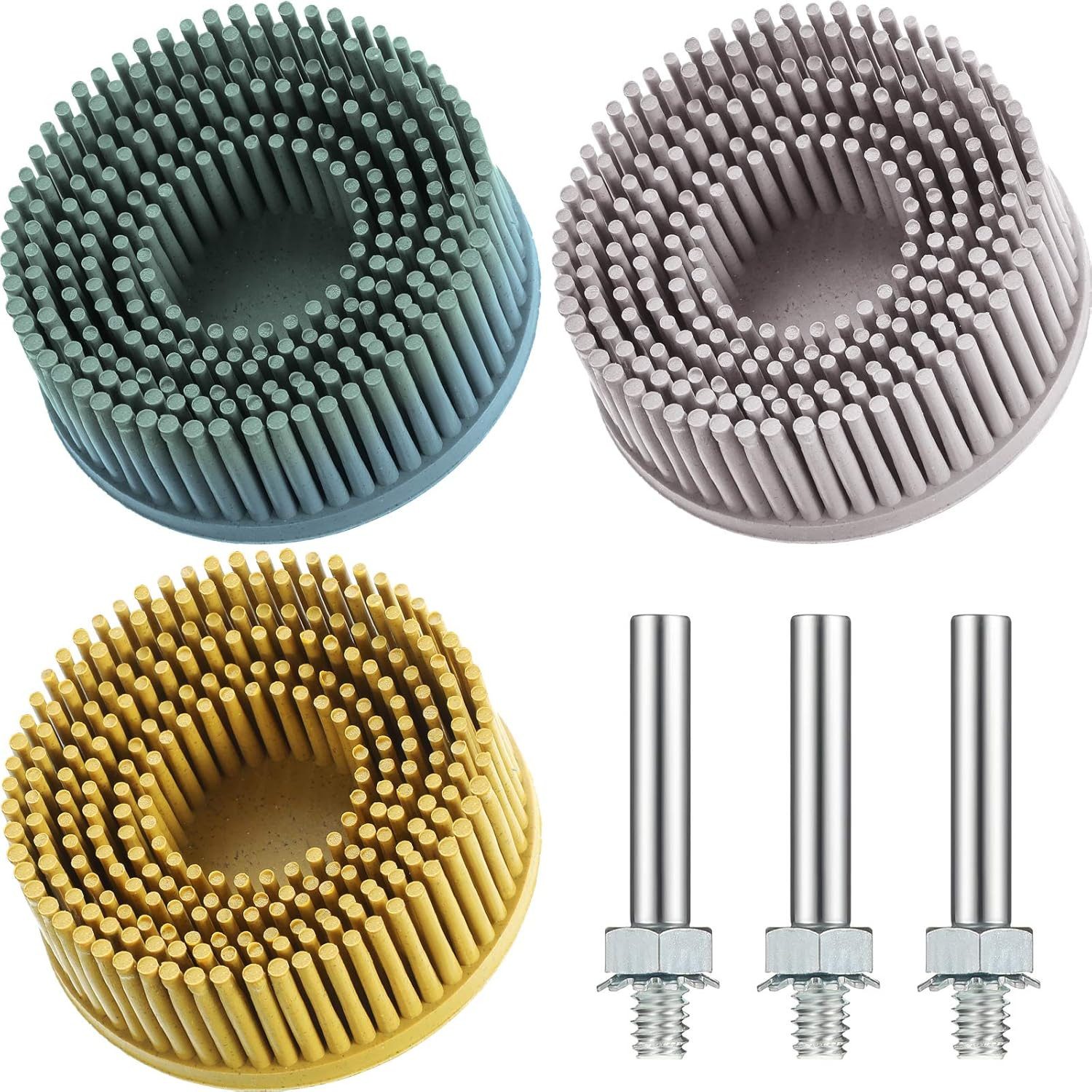 Mudder 3 Pieces 2 Inch Bristle Disc Coarse Bristle Attachment Abrasive Coating