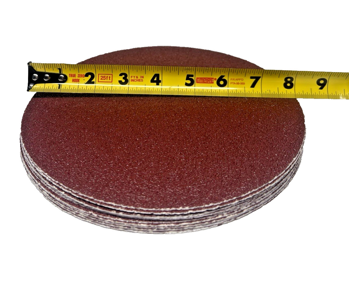 12 Pcs 8 Inch Self Stick Aluminum Oxide Sanding Discs No-Hole Sanding Paper
