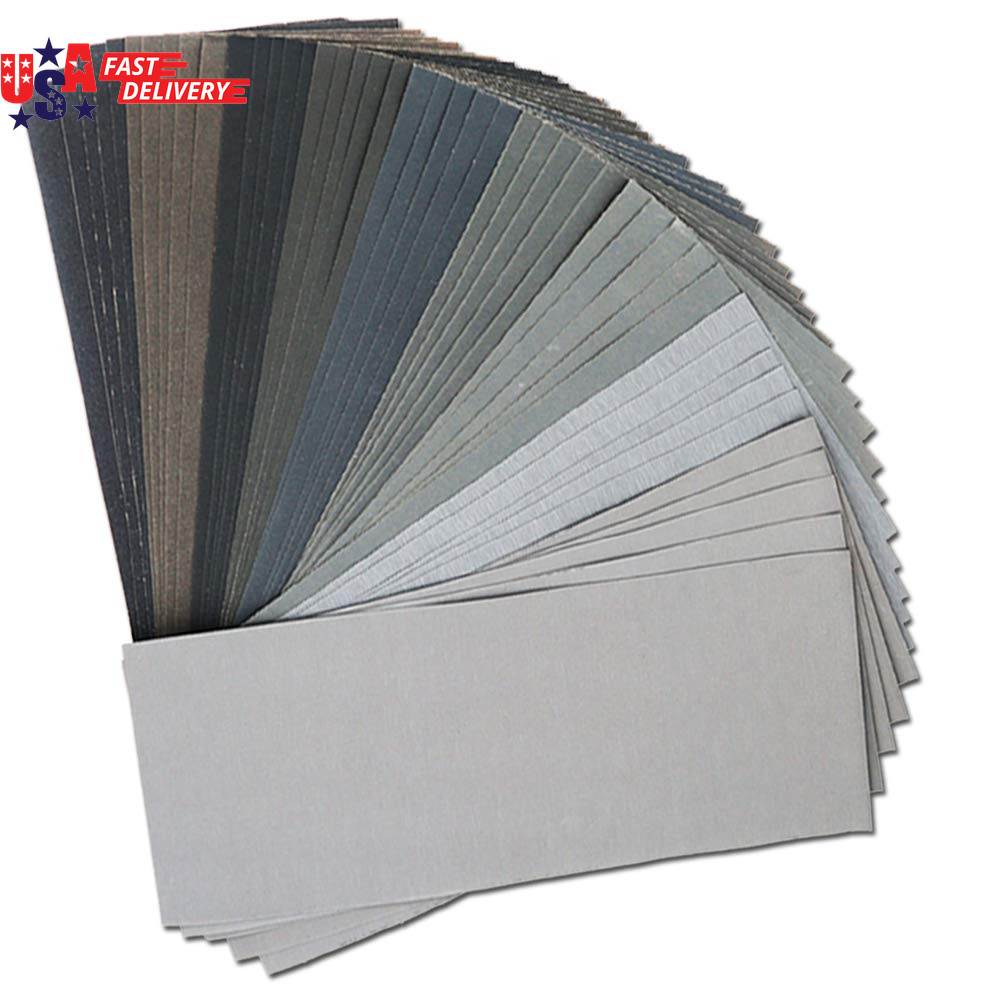 45Pcs Wet Dry Sandpaper, 400/600/ 800/1000/ 1200/1500/ 2000/2500/ 3000 Grit Asso