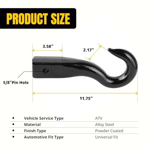 70248 Forged Tow Hook – 1 Pack – Single-Pack