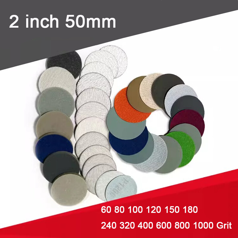 2 Inch 50mm Dry Sanding Discs Hook and Loop Abrasive Sandpaper Pads 60-1000 Grit