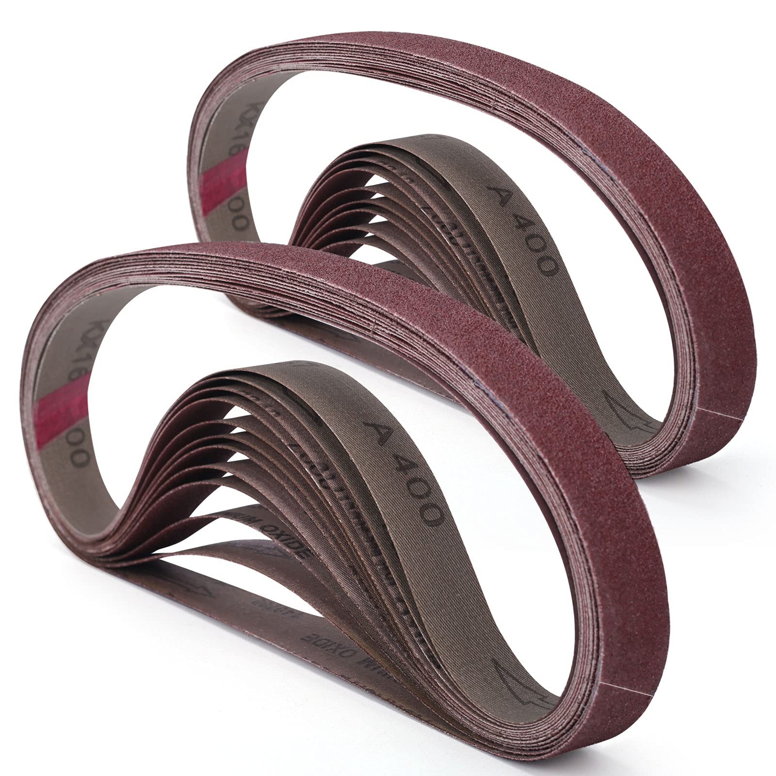 12 Pcs 1×30 Inch Aluminum Oxide Abrasive Sanding Belts for Woodworking Metal