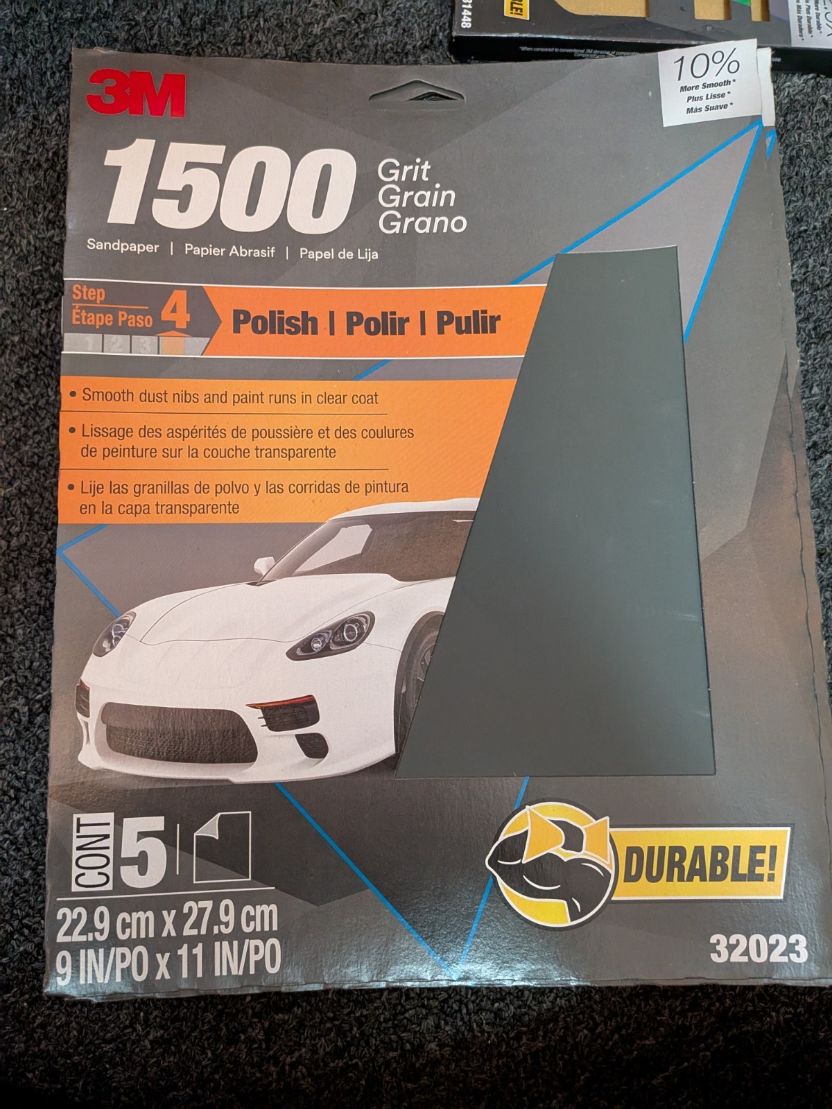 3M Wetordry Sandpaper 195 Sheets, 9×11 Inches, 1500 Grit Fine